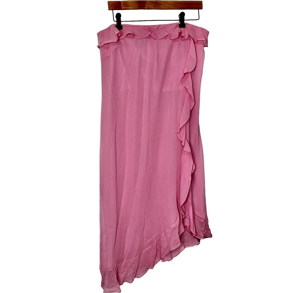 Lauren Ralph Lauren Pink One-Shoulder Asymmetrical Ruffle Dress